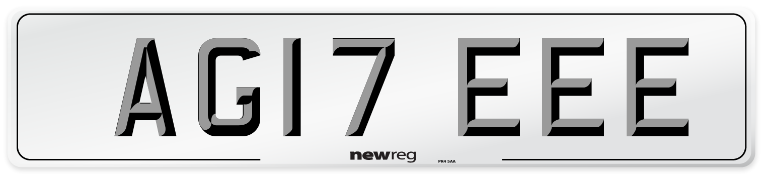 AG17 EEE Number Plate from New Reg